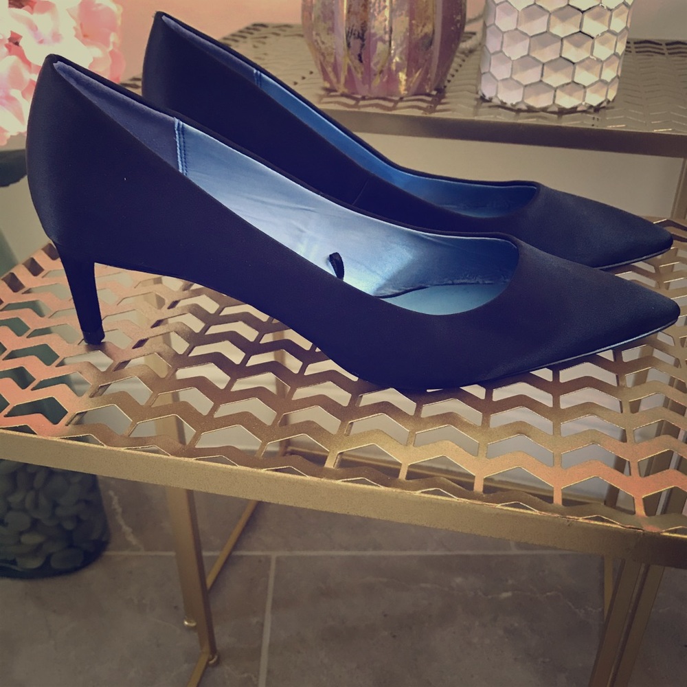 Black Satin heels.
